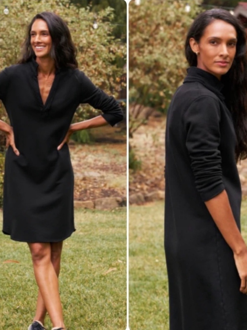 Frank & Eileen Dress Nicole Triple Fleece Popover Polo Mini in Black
